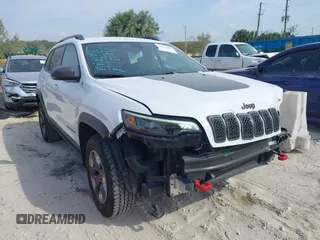2019 Jeep Cherokee Trailhawk Elite with VIN 1C4PJMBN3KD487461, listed as a IAAI auction lot 41869751 with 91,197 mi miles and . Bid and sale history available at DreamBid. Image 1.