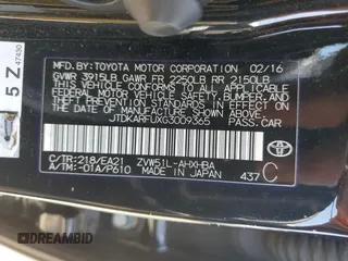 2016 Toyota Prius Four with VIN JTDKARFUXG3009365, listed as a Copart auction lot 48702415 with 164,590 mi miles and Salvage Title. Bid and sale history available at carsss.com. Image 12.