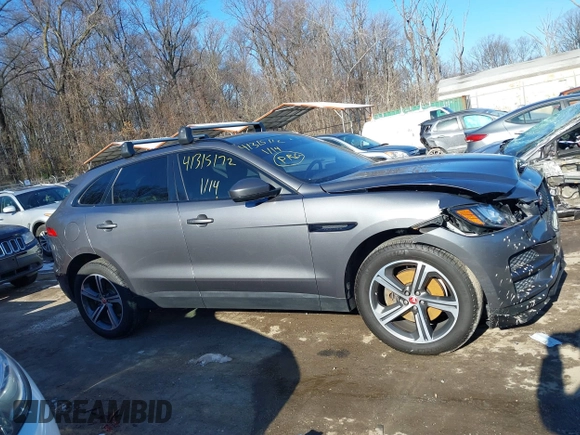 2017 Jaguar F-Pace 35t Prestige with VIN SADCK2BV8HA897199, listed as a IAAI auction lot 41315172 with 77,348 mi miles and . Bid and sale history available at DreamBid. Image 13.