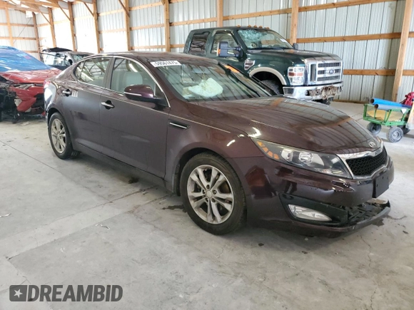 2013 Kia Optima EX with VIN 5XXGN4A76DG223814, listed as a Copart auction lot 59561475 with Not provided miles and Salvage title. Bid and sale history available at DreamBid. Image 4.
