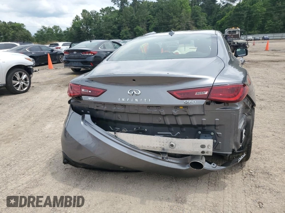 2017 Infiniti Q60 Premium with VIN JN1CV7EL7HM320126, listed as a Copart auction lot 58373345 with 97,122 mi miles and Salvage title. Bid and sale history available at DreamBid. Image 6.