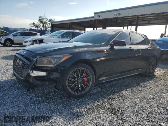 2018 Genesis G80 Sport with VIN KMHGN4JB4JU216186, listed as a Copart auction lot 61185455 with 62,147 mi miles and Salvage title. Bid and sale history available at DreamBid. Image 1.