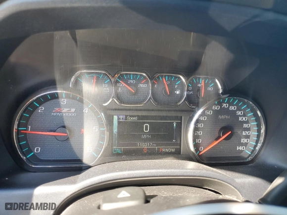 2015 Chevrolet Silverado 1500 LTZ with VIN 3GCUKSEC0FG458605, listed as a Copart auction lot 45424315 with 110,317 mi miles and Salvage Title. Bid and sale history available at carsss.com. Image 9.