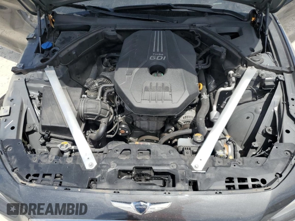 2019 Genesis G70 Sport with VIN KMTG24LA6KU034865, listed as a Copart auction lot 55304455 with 57,087 mi miles and Non repairable. Bid and sale history available at DreamBid. Image 11.