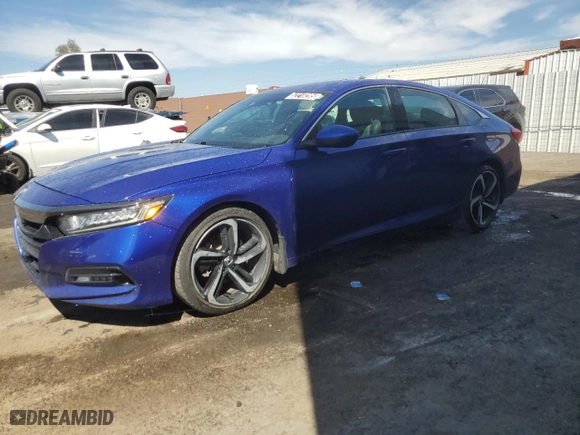 2018 Honda Accord Sedan Sport 1.5T with VIN 1HGCV1F39JA127235, listed as a Copart auction lot 52218285 with 129,019 mi miles and Clean Title. Bid and sale history available at carsss.com. Image 1.