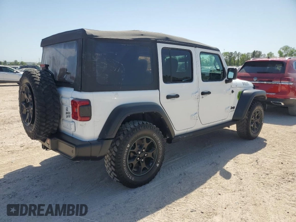 2023 Jeep Wrangler Willys with VIN 1C4HJXDN5PW510494, listed as a Copart auction lot 51673795 with 19,371 mi miles and Non Repairable. Bid and sale history available at DreamBid. Image 3.