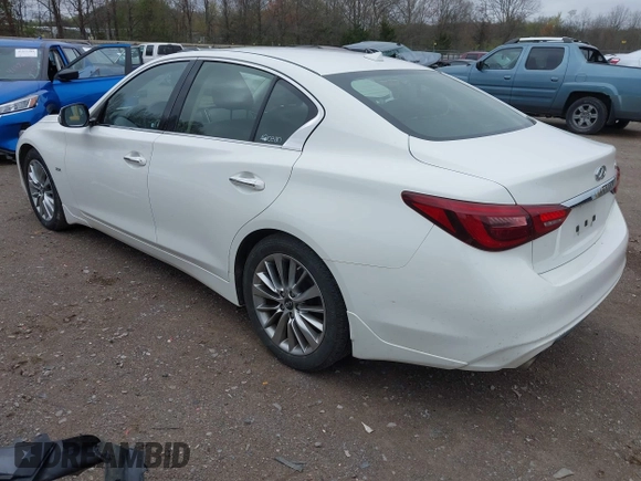 2019 Infiniti Q50 Luxe with VIN JN1EV7AP9KM513046, listed as a IAAI auction lot 41904330 with 51,608 mi miles and . Bid and sale history available at DreamBid. Image 3.