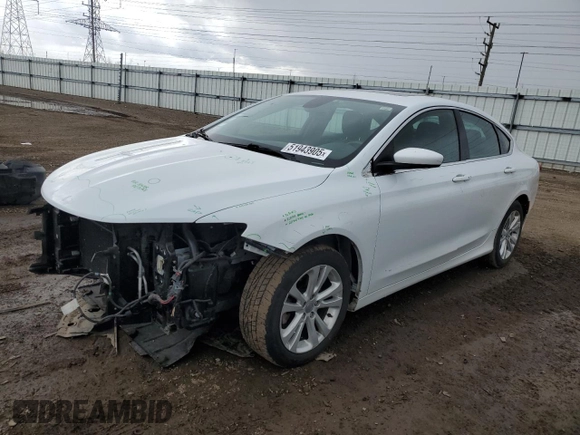 2016 Chrysler 200 Limited with VIN 1C3CCCAB8GN111984, listed as a Copart auction lot 51943905 with 95,386 mi miles and Salvage Title. Bid and sale history available at carsss.com. Image 1.