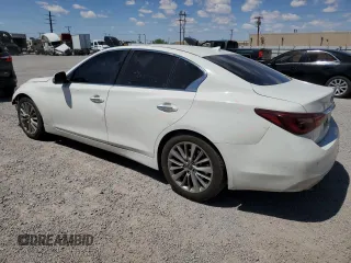 2021 Infiniti Q50 Luxe z VIN JN1EV7BPXMM702581, wystawiony jako Copart lot #55493965 z przebiegiem 109 444 mil mil oraz Szkoda całkowita • Salvage title. Historia ofert i sprzedaży dostępna na DreamBid. Obrazek 2.