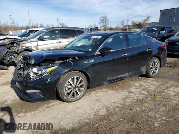 2019 Kia Optima EX with VIN 5XXGU4L17KG334350, listed as a Copart auction lot 43554635 with 55,465 mi miles and Salvage Title. Bid and sale history available at carsss.com. Image 1.