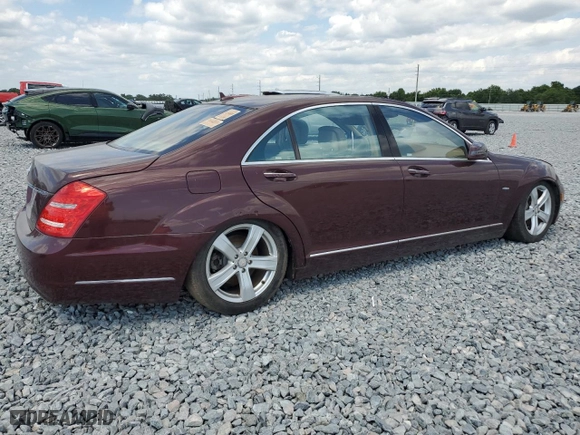 2012 Mercedes-Benz S-Class S 550 with VIN WDDNG7DB9CA439191, listed as a Copart auction lot 53827915 with 0 mi miles and Clean Title. Bid and sale history available at carsss.com. Image 3.