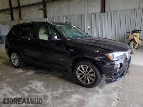 2015 BMW X3 xDrive28i with VIN 5UXWX9C5XF0D59643, listed as a Copart auction lot 54553515 with 76,729 mi miles and Salvage Title. Bid and sale history available at DreamBid. Image 4.