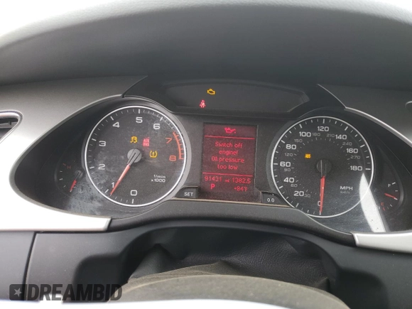 2012 Audi A4 Premium с VIN WAUBFAFL2CN010449, выставлен на аукционе Copart как лот 71663584 с пробегом 91 431 миль миль и Списание • Salvage title. История ставок и продаж доступна на DreamBid. Изображение 9.