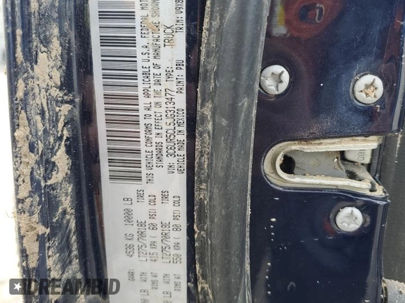 2018 Ram 2500 Tradesman with VIN 3C6UR5CL5JG313477, listed as a Copart auction lot 50294175 with Not provided miles and Salvage title. Bid and sale history available at DreamBid. Image 13.