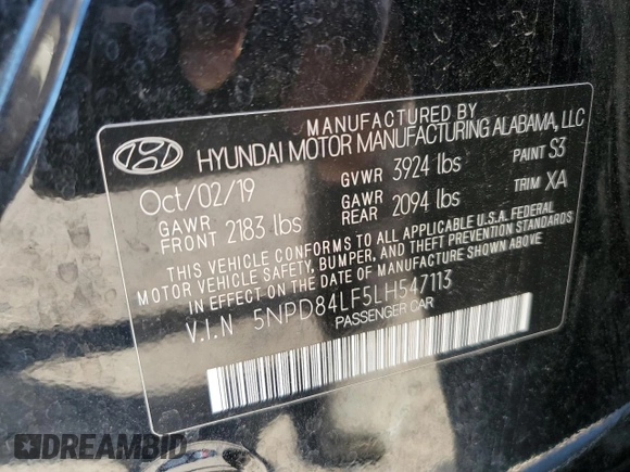 2020 Hyundai Elantra SEL z VIN 5NPD84LF5LH547113, wystawiony jako Copart lot #56572825 z przebiegiem 118 718 mil mil oraz Szkoda całkowita • Salvage title. Historia ofert i sprzedaży dostępna na DreamBid. Obrazek 13.