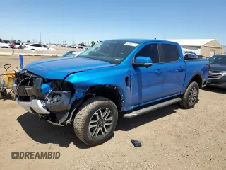 2025 Ford Ranger Lariat with VIN 1FTER4KH9SLE17446, listed as a Copart auction lot 61853775 with 1,810 mi miles and Salvage title. Bid and sale history available at DreamBid. Image 1.
