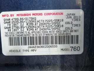 2014 Mitsubishi Outlander SE z VIN JA4AZ3A36EZ006533, wystawiony jako IAAI lot #42178162 z przebiegiem 160 851 mil mil oraz . Historia ofert i sprzedaży dostępna na DreamBid. Obrazek 9.