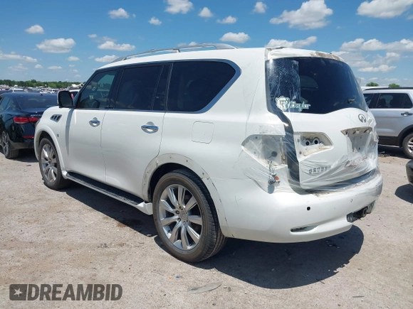 2014 Infiniti QX80 with VIN JN8AZ2NF6E9553827, listed as a IAAI auction lot 42228458 with 167,945 mi miles and . Bid and sale history available at DreamBid. Image 3.