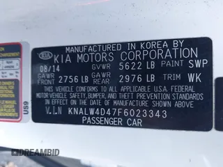 2015 Kia K900 Luxury with VIN KNALW4D47F6023343, listed as a IAAI auction lot 41326579 with 214,113 mi miles. Bid and sale history available at carsss.com. Image 9.