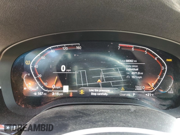 2020 BMW 5 Series 530i with VIN WBAJR3C03LWW70633, listed as a Copart auction lot 50644485 with 88,062 mi miles and Salvage Title. Bid and sale history available at DreamBid. Image 9.