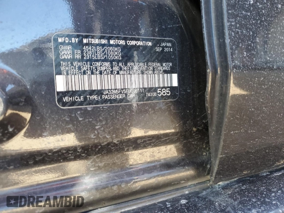2015 Mitsubishi Lancer Evolution MR z VIN JA32W5FV5FU006111, wystawiony jako Copart lot #68985683 z przebiegiem 54 774 mil mil oraz . Historia ofert i sprzedaży dostępna na DreamBid. Obrazek 12.
