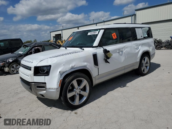 2023 Land Rover Defender с VIN SALEVFEU4P2217208, выставлен на аукционе Copart как лот 71833904 с пробегом Не указан миль и Списание • Salvage title. История ставок и продаж доступна на DreamBid. Изображение 1.