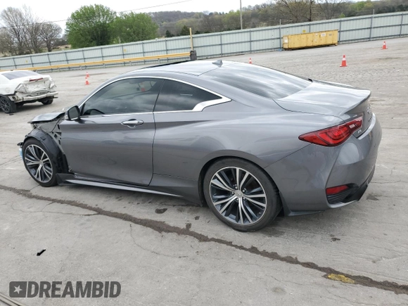 2017 Infiniti Q60 2.0t with VIN JN1CV7EL1HM320865, listed as a Copart auction lot 50822425 with 42,934 mi miles and Salvage Title. Bid and sale history available at DreamBid. Image 2.