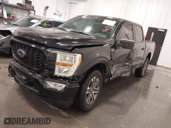 2021 Ford F-150 XL with VIN 1FTFW1E51MFD11166, listed as a IAAI auction lot 41883197 with 33,303 mi miles. Bid and sale history available at carsss.com. Image 2.