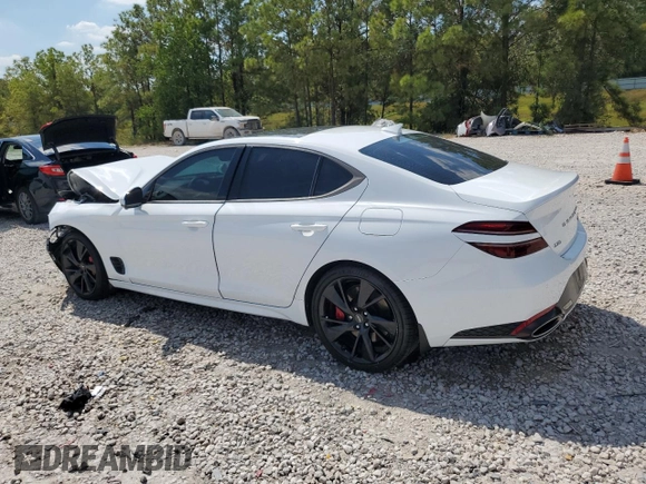 2023 Genesis G70 3.3T with VIN KMTG54TE7PU117917, listed as a Copart auction lot 73748604 with 33,688 mi miles and Clean Title. Bid and sale history available at DreamBid. Image 2.