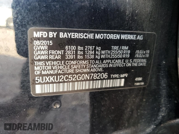 2016 BMW X6 xDrive35i with VIN 5UXKU2C52G0N78206, listed as a Copart auction lot 82129773 with 99,616 mi miles. Bid and sale history available at carsss.com. Image 14.