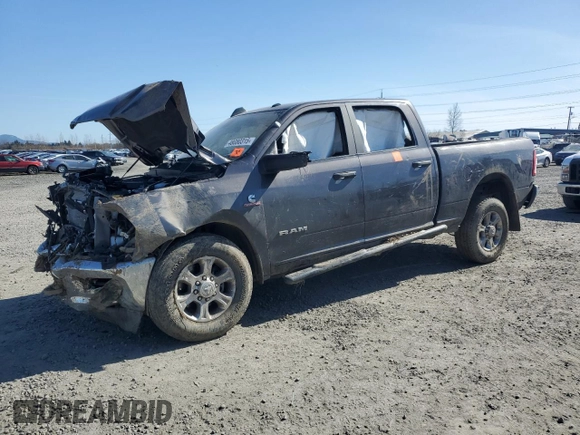 2023 Ram 2500 Big Horn with VIN 3C6UR5DL9PG593282, listed as a Copart auction lot 48080315 with 0 mi miles and Salvage Title. Bid and sale history available at carsss.com. Image 1.