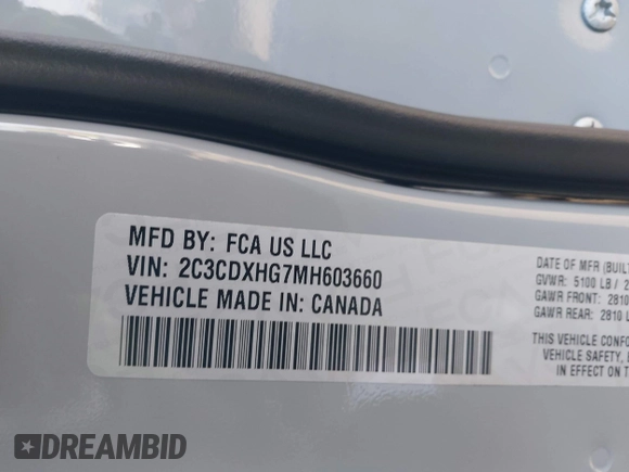 2021 Dodge Charger GT with VIN 2C3CDXHG7MH603660, listed as a IAAI auction lot 41910624 with 49,394 mi miles and . Bid and sale history available at DreamBid. Image 9.