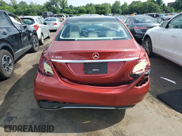 2018 Mercedes-Benz C 300 with VIN WDDWF4KB3JR416416, listed as a Copart auction lot 61609695 with 30,717 mi miles and Salvage title. Bid and sale history available at DreamBid. Image 6.