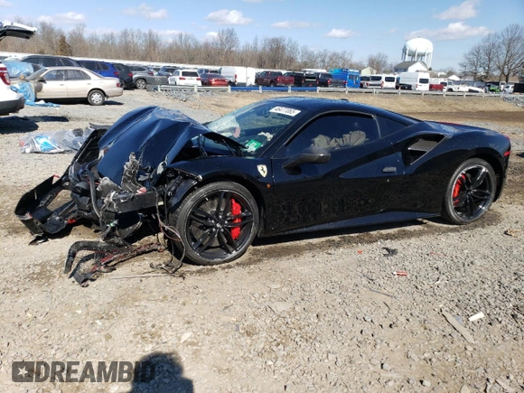 2018 Ferrari 488 z VIN ZFF79ALA6J0231860, wystawiony jako Copart lot #46477065 z przebiegiem Nie podano mil oraz Szkoda całkowita • Salvage title. Historia ofert i sprzedaży dostępna na DreamBid. Obrazek 1.