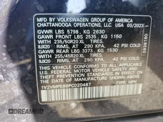 2023 Volkswagen ID.4 Pro z VIN 1V2VMPE88PC020487, wystawiony jako Copart lot #46868105 z przebiegiem 144 811 mil mil oraz Szkoda całkowita • Salvage title. Historia ofert i sprzedaży dostępna na DreamBid. Obrazek 15.