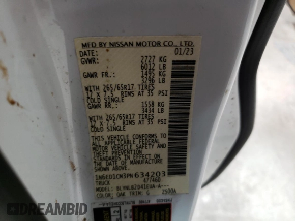 2023 Nissan Frontier S z VIN 1N6ED1CM3PN634203, wystawiony jako Copart lot #56314065 z przebiegiem 25 371 mil mil oraz Czysty tytuł • Clean title. Historia ofert i sprzedaży dostępna na DreamBid. Obrazek 12.