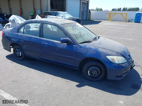 2005 Honda Civic Sdn EX with VIN 2HGES26725H596443, listed as a IAAI auction lot 42084766 with 1 mi miles. Bid and sale history available at carsss.com. Image 1.