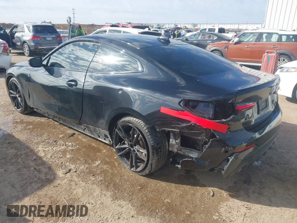 2022 BMW 4 Series 430i with VIN WBA53AP09NCJ24098, listed as a IAAI auction lot 41395007 with 34,062 mi miles and . Bid and sale history available at carsss.com. Image 3.