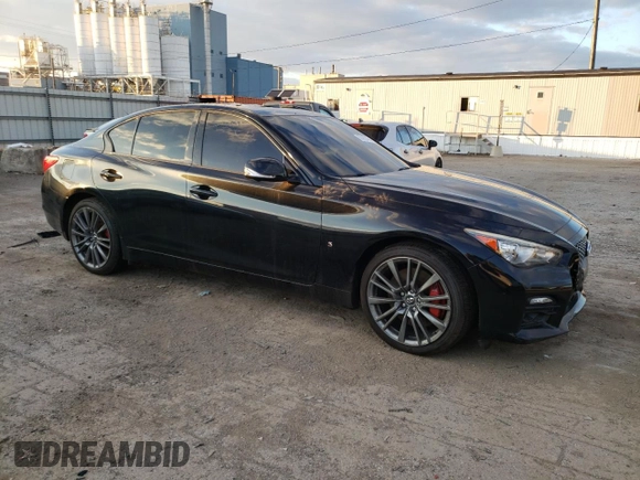 2017 Infiniti Q50 Red Sport 400 with VIN JN1FV7AR5HM870383, listed as a Copart auction lot 80452434 with 63,315 mi miles and Salvage Title. Bid and sale history available at carsss.com. Image 4.