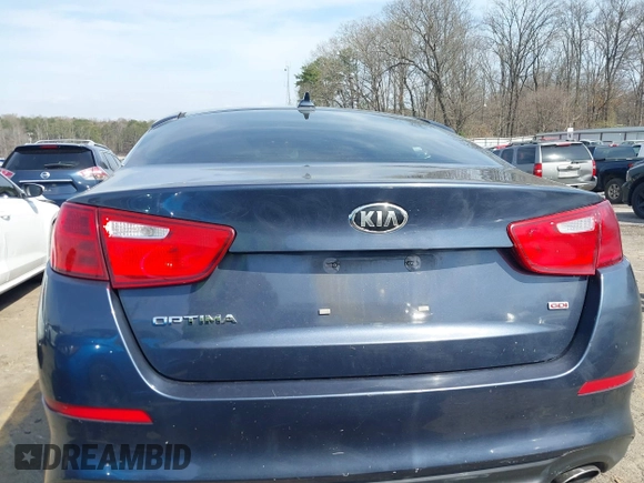 2015 Kia Optima LX with VIN 5XXGM4A74FG417988, listed as a IAAI auction lot 41805916 with 135,000 mi miles. Bid and sale history available at carsss.com. Image 16.