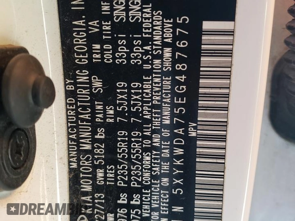 2014 Kia Sorento SX with VIN 5XYKWDA75EG487675, listed as a Copart auction lot 49049185 with 184,150 mi miles and Salvage Title. Bid and sale history available at carsss.com. Image 14.