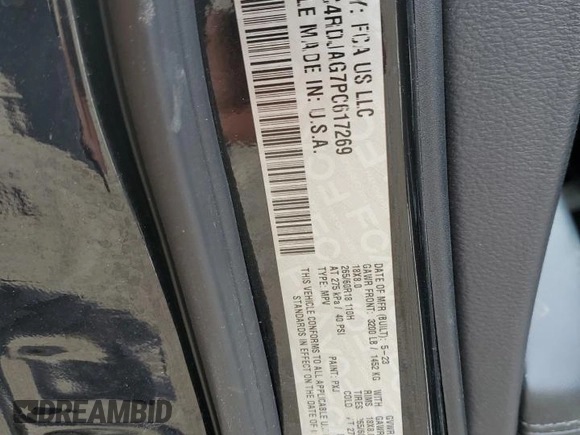 2023 Dodge Durango SXT Launch Edition with VIN 1C4RDJAG7PC617269, listed as a Copart auction lot 52991455 with 65,324 mi miles and Salvage title. Bid and sale history available at DreamBid. Image 14.