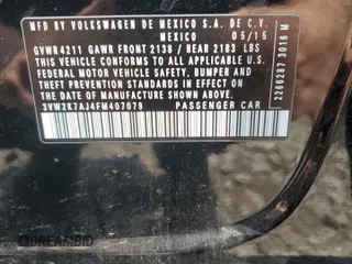 2015 Volkswagen Jetta S z VIN 3VW2K7AJ4FM407079, wystawiony jako Copart lot #61793135 z przebiegiem 101 772 mil mil oraz Szkoda całkowita • Salvage title. Historia ofert i sprzedaży dostępna na DreamBid. Obrazek 12.
