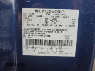 2008 Ford F-150 XL with VIN 1FTRF14W08KD80421, listed as a Copart auction lot 47890845 with 106,846 mi miles and Salvage Title. Bid and sale history available at carsss.com. Image 12.