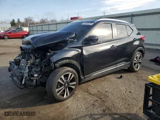 2018 Nissan Kicks SR with VIN 3N1CP5CUXJL528981, listed as a Copart auction lot 49956335 with 0 mi miles and Salvage Title. Bid and sale history available at carsss.com. Image 1.