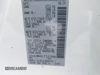 2014 Nissan Pathfinder S с VIN 5N1AR2MM4EC712306, выставлен на аукционе IAAI как лот 41153314 с пробегом 121 219 миль миль и . История ставок и продаж доступна на DreamBid. Изображение 9.
