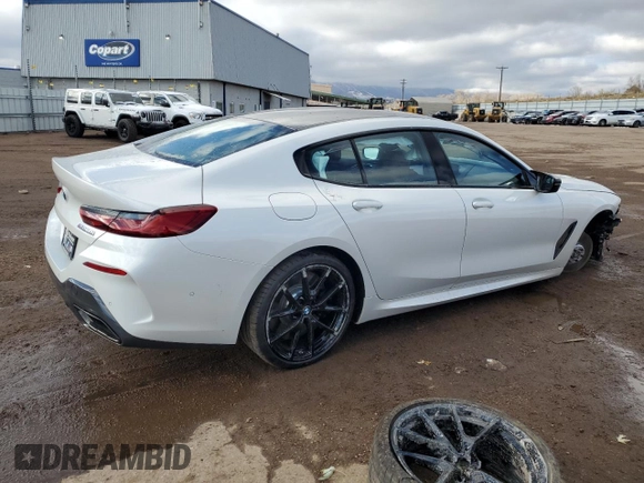 2024 BMW 8 Series M850i with VIN WBAGV8C06RCR92101, listed as a Copart auction lot 81748714 with 78 mi miles and Salvage Title. Bid and sale history available at carsss.com. Image 3.