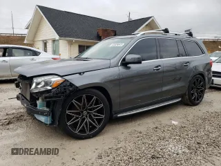 2018 Mercedes-Benz GLS with VIN 4JGDF6EE9JB067785, listed as a Copart auction lot 82624643 with 81,663 mi miles. Bid and sale history available at carsss.com. Image 1.