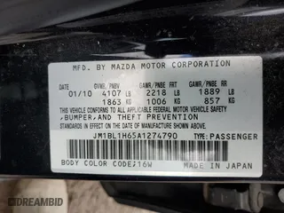 2010 Mazda Mazda3 s Sport with VIN JM1BL1H65A1274790, listed as a Copart auction lot 46900385 with 138,417 mi miles and Salvage Title. Bid and sale history available at carsss.com. Image 14.