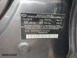 2020 Hyundai Elantra SEL with VIN 5NPD84LF1LH561459, listed as a Copart auction lot 44597255 with 122,626 mi miles and Salvage Title. Bid and sale history available at carsss.com. Image 14.